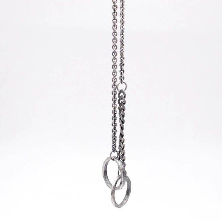 Necklace, Double Ring Chain-Ringe og Halskæder-Black Rock Jewel-Motorious Copenhagen