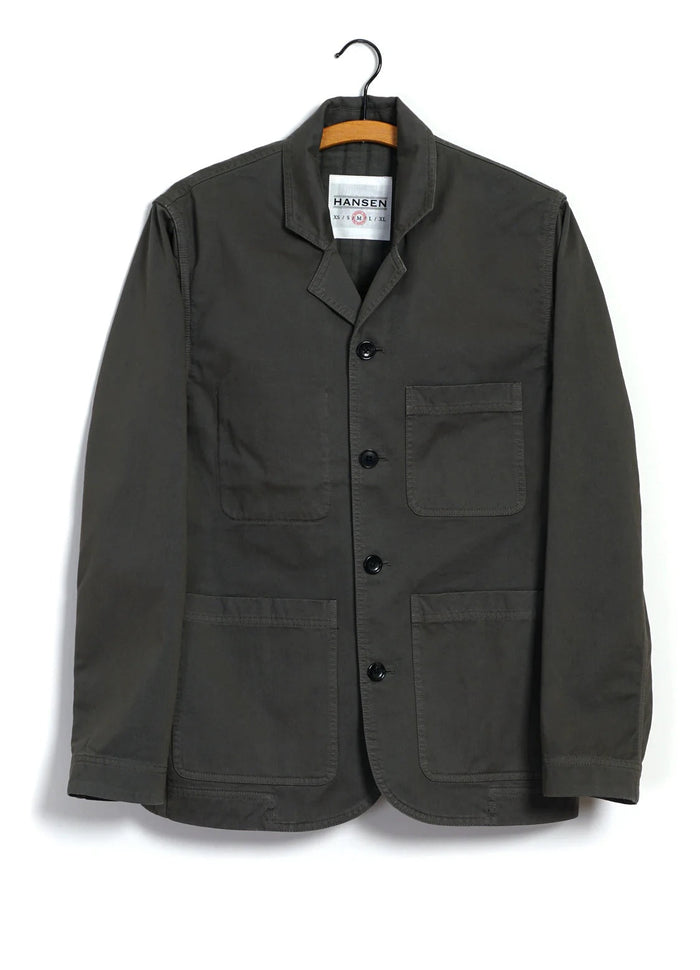 Nicolai, Informal 4-button blazer, Dark Moss-Blazere-Hansen Garments-Motorious Copenhagen