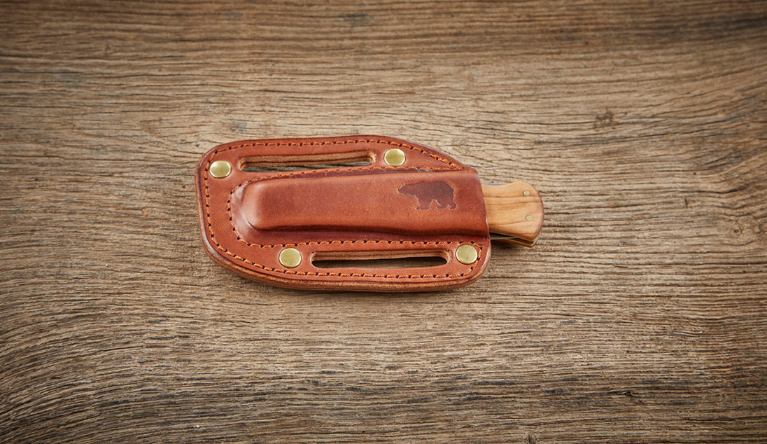 Pocket Knife with Pancake Holster, Brown-Knive og Værktøj-Ondura Durable Goods-Motorious Copenhagen
