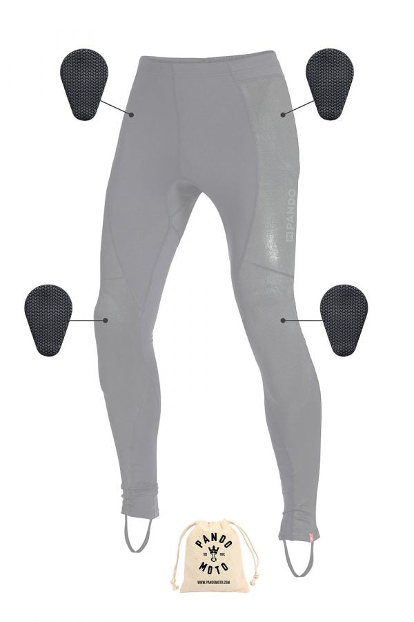Protective motorcycle base layer pants, SKIN UH 03, Unisex, Black-Beskyttelse-Pando Moto-Motorious Copenhagen