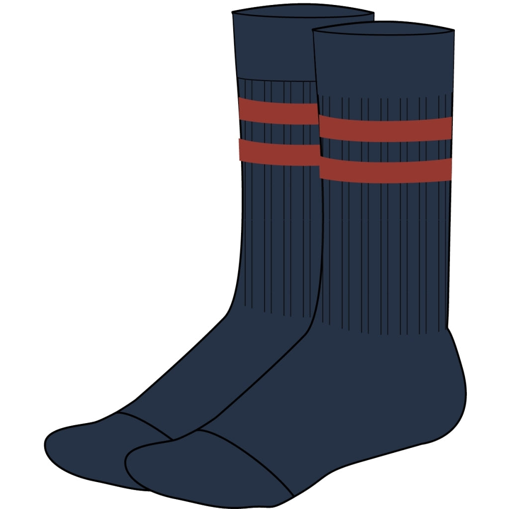 Retro Cotton sock, Navy / Clay Red-Sokker-Klitmøller Collective-Motorious Copenhagen