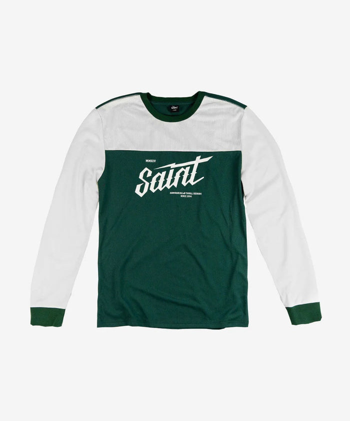 Saint Bolt Script MX top, Green/White-T-shirts-Saint Unbreakable-Motorious Copenhagen