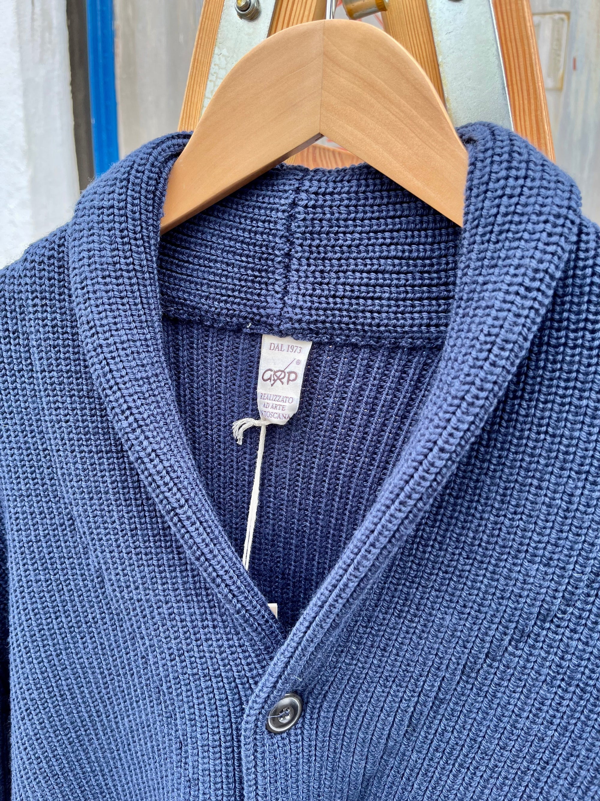 Shawl Collar Cardigan, Light Blue-Sweatshirts-GRP-Motorious Copenhagen