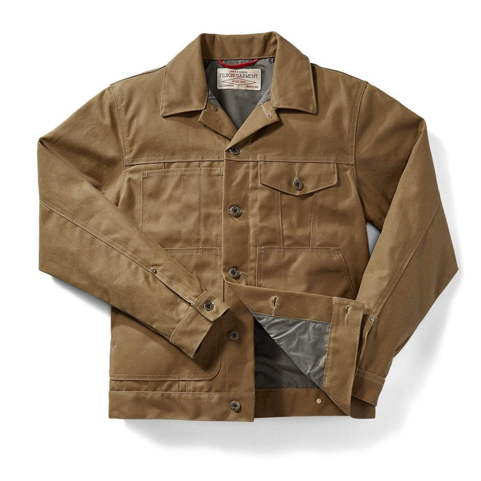 Short Cruiser Jacket, Tin Cloth, Lined, Dark Tan-Jakker-Filson 1897-Motorious Copenhagen