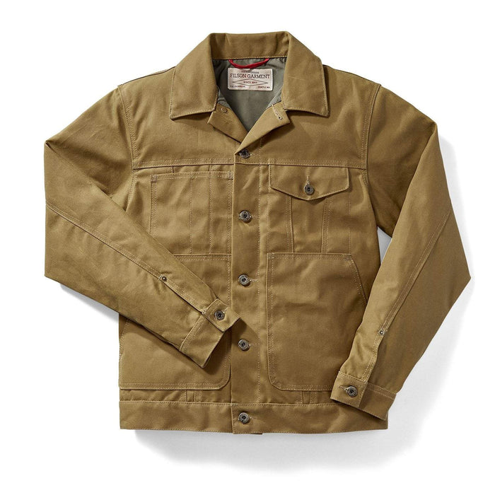 Short Cruiser Jacket, Tin Cloth, Lined, Dark Tan-Jakker-Filson 1897-Motorious Copenhagen