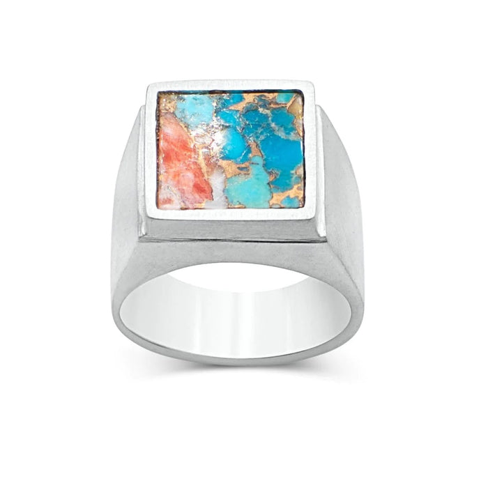 Signet Ring, Mohave Copper Oyster Turquoise Gemstone-Ringe og Halskæder-Black Rock Jewel-Motorious Copenhagen