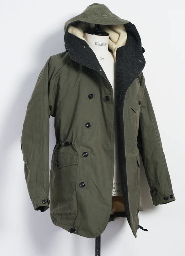Storm, Hooded Waxed Cotton Parka, Khaki Green-Jakker-Hansen Garments-Motorious Copenhagen
