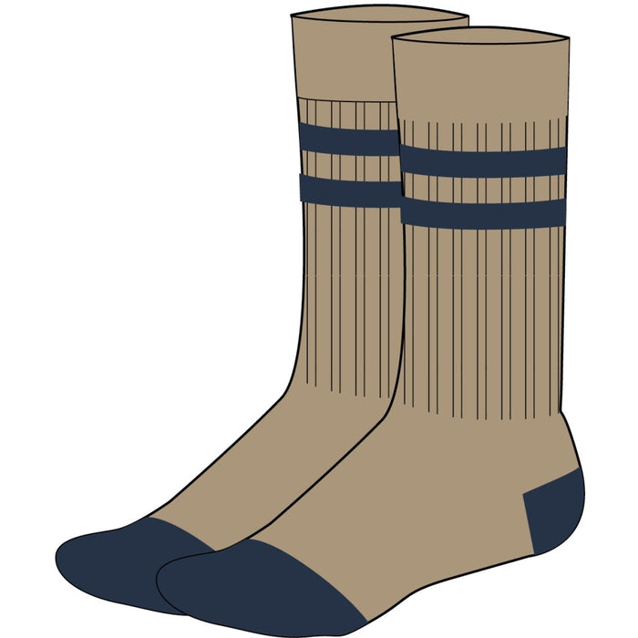 Striped Merino Sock, Sand/Navy-Sokker-Klitmøller Collective-Motorious Copenhagen