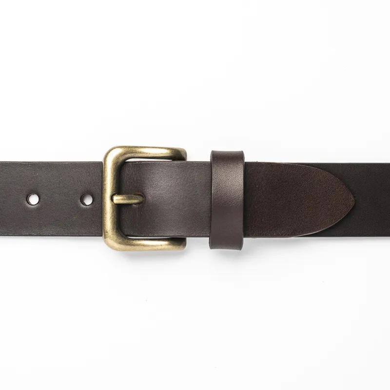 Tankefuld, 35mm leather belt, Antique Brass / Brown-Bælter-Baunbaek og Lyn-Motorious Copenhagen