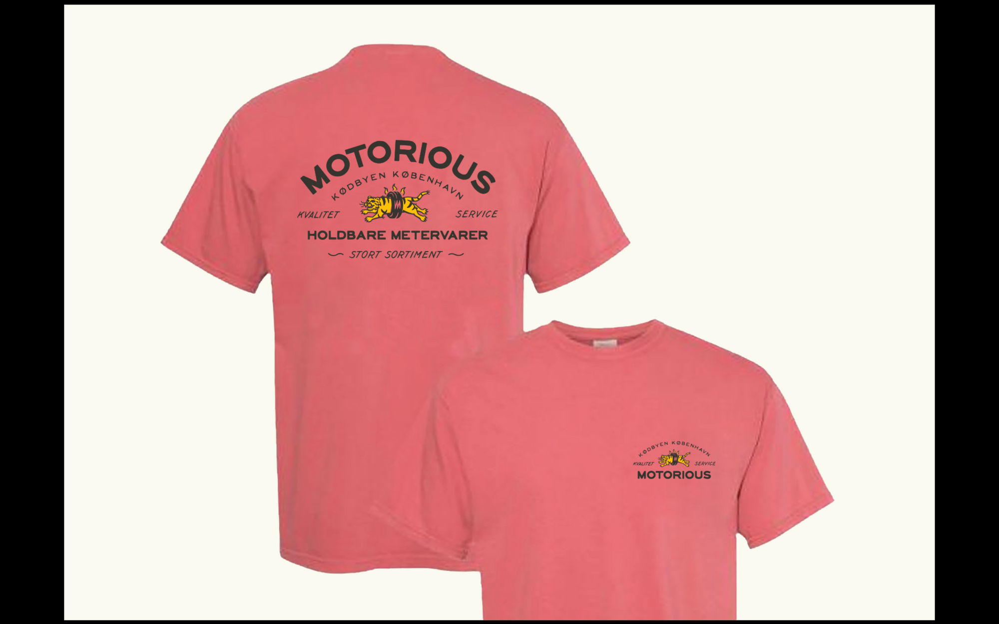 "Tire-Tiger" Motorious T-shirt, Canyon Pink-T-shirts-Motorious Copenhagen-Motorious Copenhagen