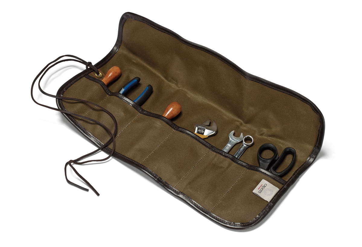Tool Roll, Vintage Waxed Canvas, Olive-Tasker-Croots England-Motorious Copenhagen
