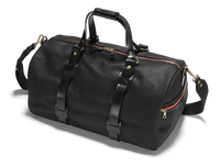 Vintage Canvas Duffle Holdall, Medium, Waxed, Black-Tasker-Croots England-Motorious Copenhagen