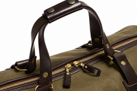 Vintage Canvas Duffle Holdall, Medium, Waxed, Olive-Tasker-Croots England-Motorious Copenhagen