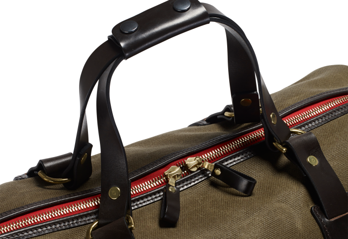 Vintage Canvas Duffle Holdall, Medium, Waxed, Olive-Tasker-Croots England-Motorious Copenhagen