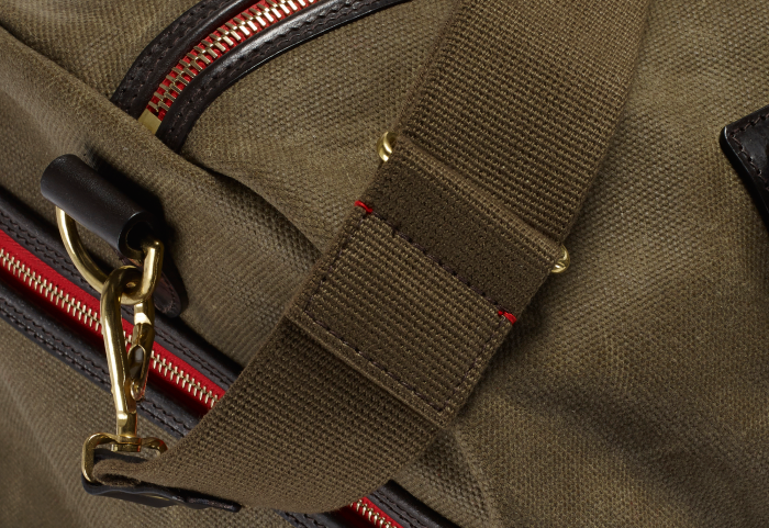 Vintage Canvas Duffle Holdall, Medium, Waxed, Olive-Tasker-Croots England-Motorious Copenhagen