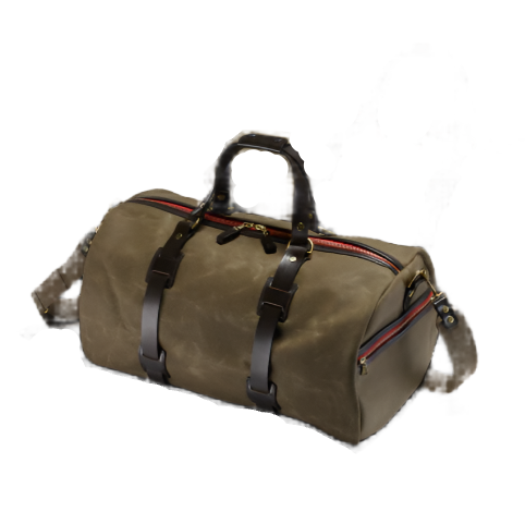 Vintage Canvas Duffle Holdall, Medium, Waxed, Olive-Tasker-Croots England-Motorious Copenhagen