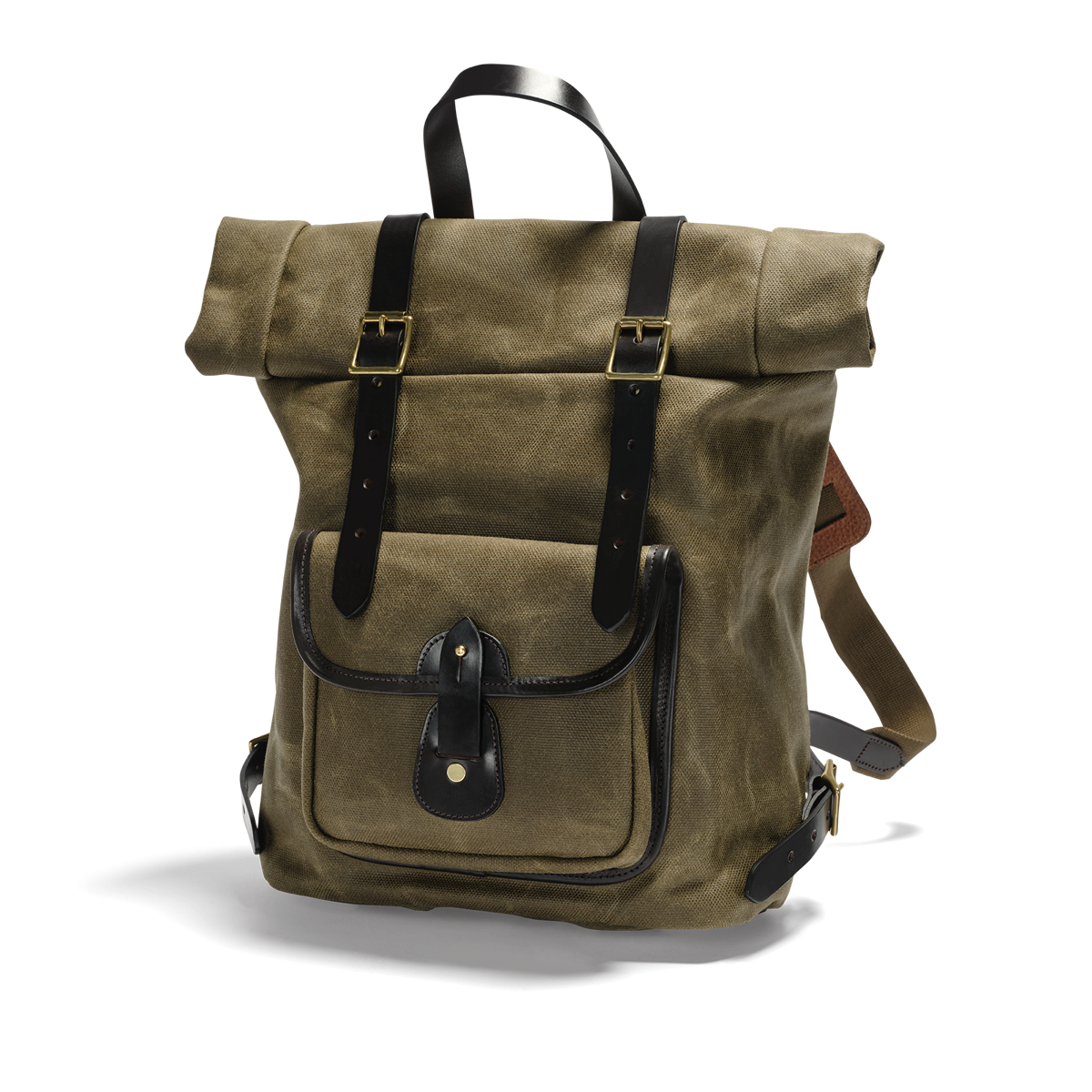 Vintage Canvas Rolltop Backpack, Waxed, Olive-Tasker-Croots England-Motorious Copenhagen