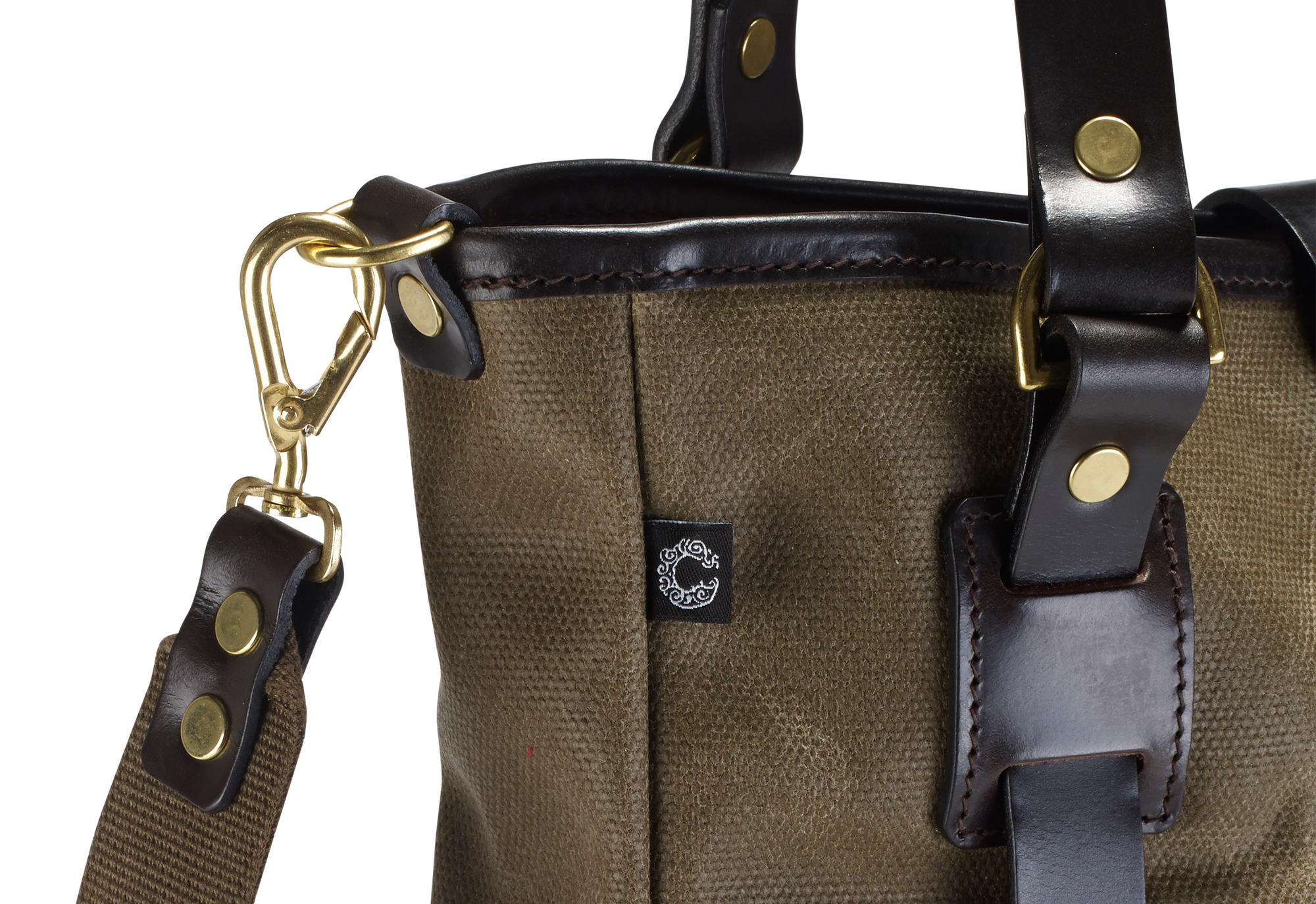Vintage Canvas Tote Bag, Medium, Olive-Tasker-Croots England-Motorious Copenhagen