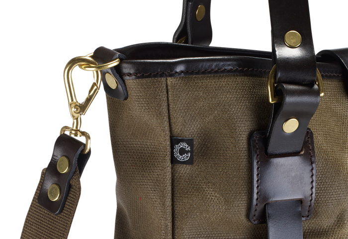 Vintage Canvas Tote Bag, Medium, Olive-Tasker-Croots England-Motorious Copenhagen
