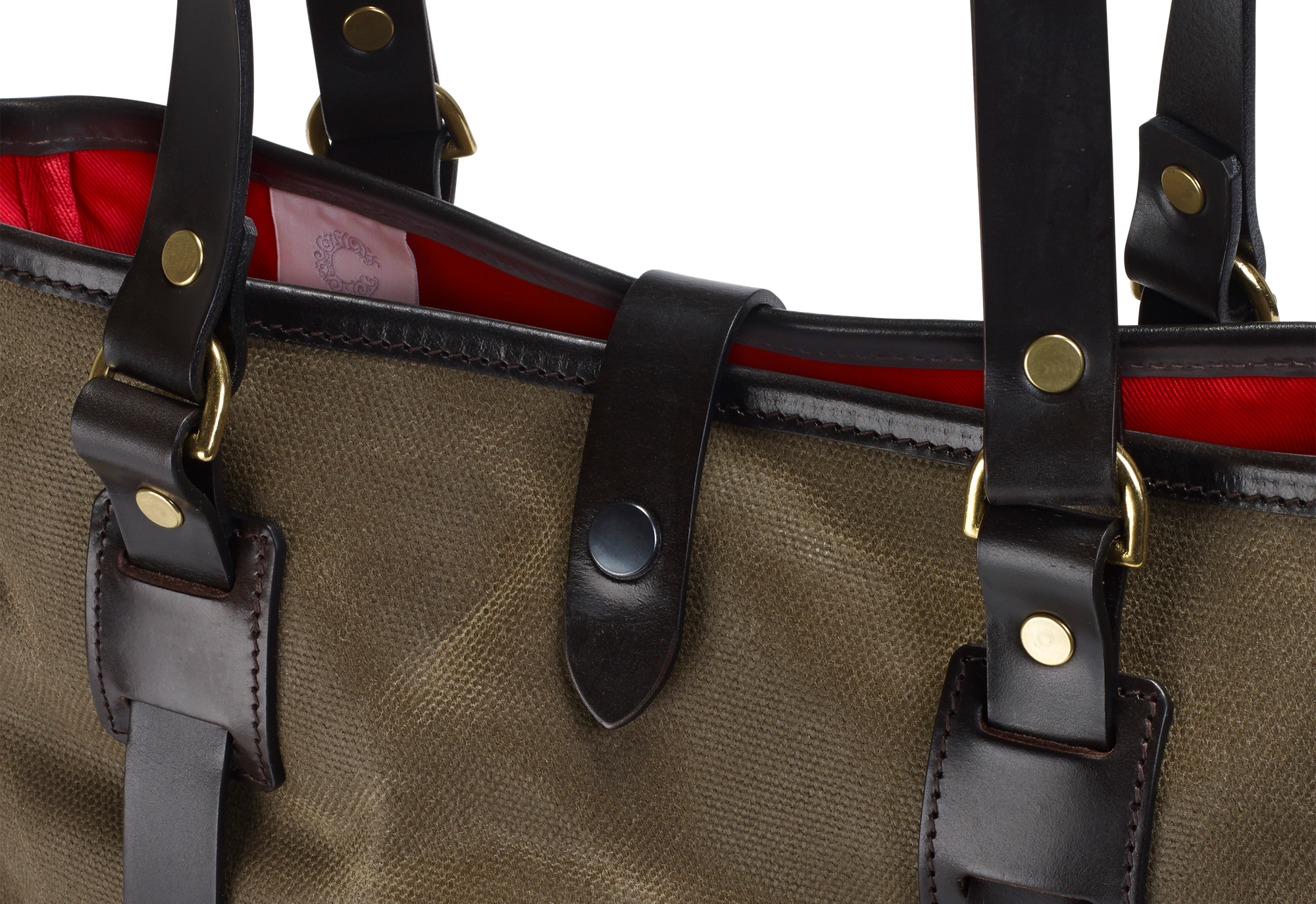 Vintage Canvas Tote Bag, Medium, Olive-Tasker-Croots England-Motorious Copenhagen