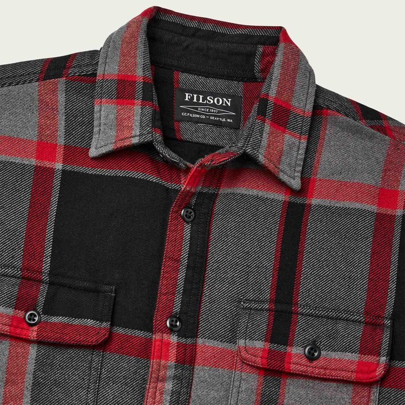 Vintage Flannel Work Shirt, Black/Charcoal/HeatherGrey-Skjorter-Filson 1897-Motorious Copenhagen