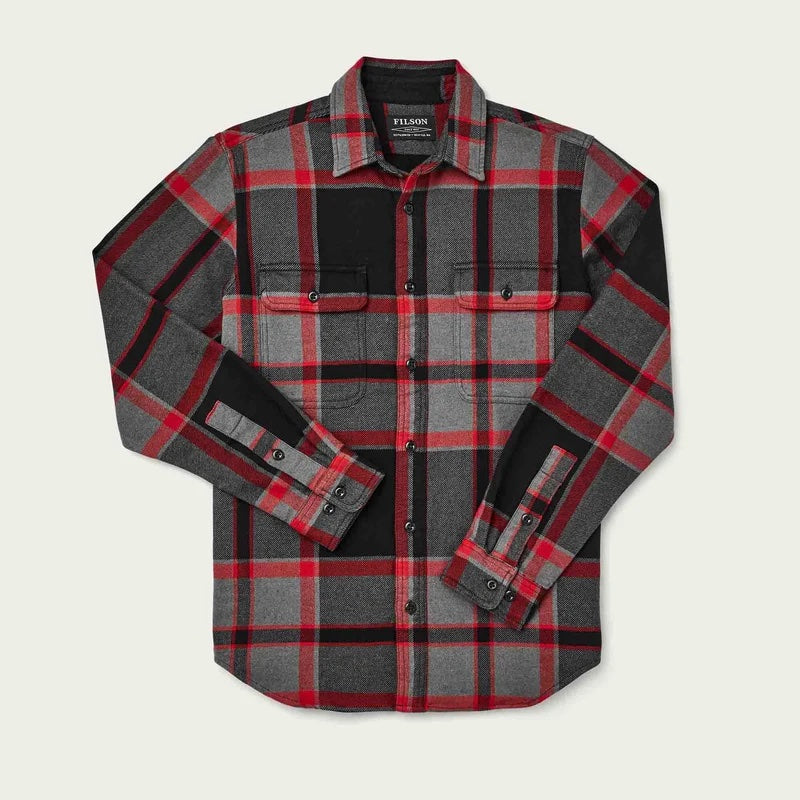 Vintage Flannel Work Shirt, Black/Charcoal/HeatherGrey-Skjorter-Filson 1897-Motorious Copenhagen