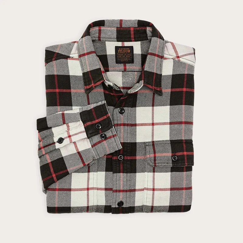 Vintage Flannel Work Shirt, Natural/Charcoal-Skjorter-Filson 1897-Motorious Copenhagen